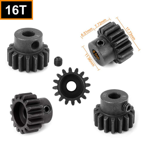Metal Pinion Gear Set For RC Car Motors 5mm Shaft With 13T 14T 15T 16T Hardened Steel 4 Pack Including Extra L Hex Key For Reliable Gear Ratios And Tuning On RC Vehicles