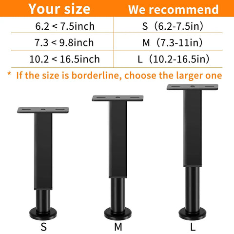Heavy Duty Adjustable Bed Support Legs Stop Wobbly Frames Dead In Their Tracks And Silence Nasty Creaks On Queen Or King Beds with size recommendations.