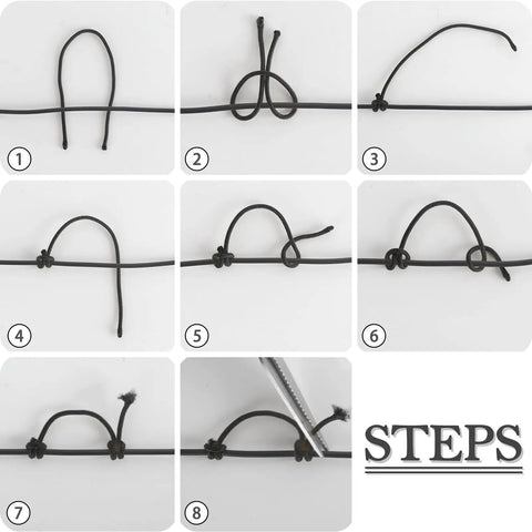 Step-by-step guide for tying 10 Ft D Loop Rope For Compound Bowstring Archery, Nocking Loop Release String, Adjustable Size
