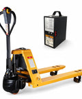 Heavy Duty Electric Pallet Jack 3300 Lbs Capacity Motorized Pallet Truck With 48V 10Ah Battery and fork details.