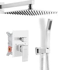 Shower System And Faucet Set Complete For 12 Inch Installations In Brushed Nickel Finish All In One Shower Kit With Easy Install Durable High Flow