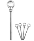 Five Pack One Quarter Inch By Four Inch Stainless Steel Marine Grade Shoulder Eyebolts For Ropes And Cables Outdoor DIY Beefy Heavy Duty Anchoring Rust Resistant And Corrosion Proof Easy To Install