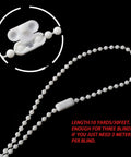 White Bead Chain Cord For Roller Blinds Replacement 10 Yards With 12 Ball Chain Connectors And Fittings, close-up view