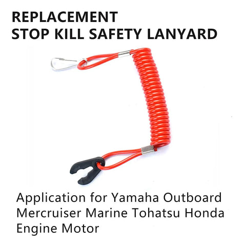 Replacement Kill Switch Lanyard For Outboard Motors Red Safety Tether Cord Fits Yamaha MerCruiser Tohatsu Honda Marine Engines