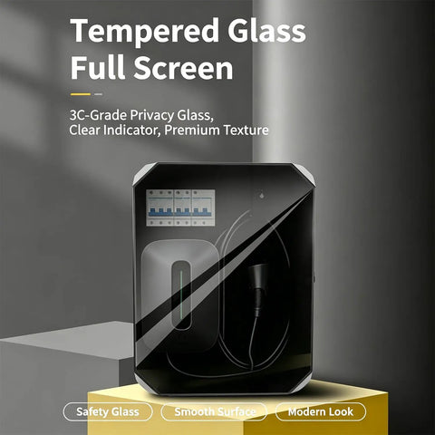 Tempered Glass Full Screen with safety features and modern design for electric vehicle charger protection.