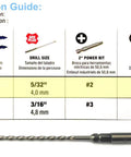 Front view of a 24-piece SDS-Plus hammer drill bit set, 3/16 x 7 in with 1/4 in hex shank for concrete.