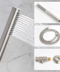 Brushed Nickel Shower System With 8 Inch Rainfall Head Wall Mounted Faucet Set Complete Trim Kit Rough In Valve Body All Metal Construction