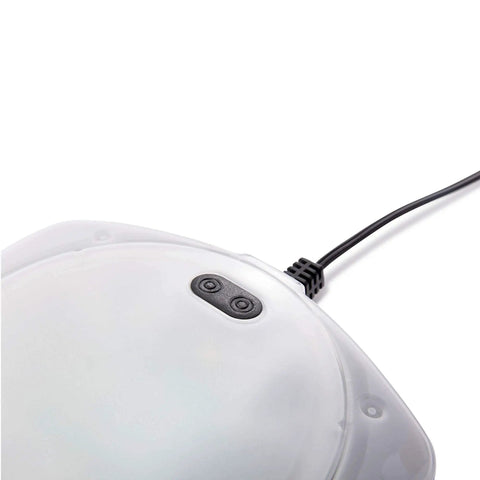 Close-up of Magnetic Above Ground Pool Light With LED Underwater Glow, Easy Wall Attachment, waterproof design with cord.