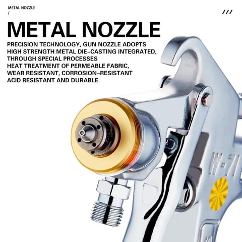 Built Rock Solid 30 Liter Stainless Steel Air Spray Gun With Precision Pressure Gauge And Auto Safety Valve Zero Sweat Industrial Adhesive Coating Metal nozzle detail.