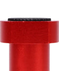 Close-up of red aluminum alloy base from Three Quarter Inch Bench Dog Positioning Clamp Tool Set With Two Bases.