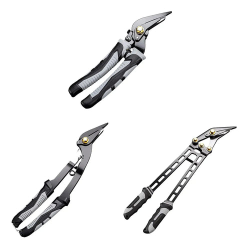 Industrial Strength Hand Held Metal Cutter For Pro Grade Use with ergonomic nonslip grip and rust resistant steel.