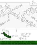 Diagram showing Subaru Genuine Oem Differential Mount Bracket Assembly Heavy Duty Drivetrain Component for Legacy Outback.