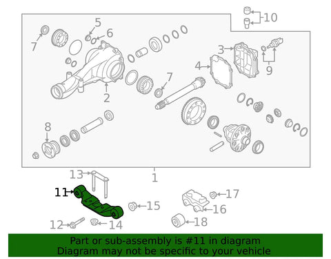 Diagram showing Subaru Genuine Oem Differential Mount Bracket Assembly Heavy Duty Drivetrain Component for Legacy Outback.