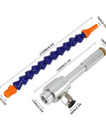 Ultra Compact 130Mm Flexible Tube Fan With Killer Magnetic Mount For Industrial Cooling And Heat Dissipation Super Quiet Portable Air Blower For Dang Quick Drying Work with blue flexible tubing and metal nozzle.