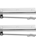 2 Pack Automatic Door Closer With Folding Support Arm Stainless Steel And Aluminum Alloy Silver Finish