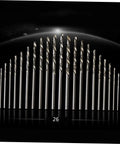 50 Piece Drill Bit Set For Wood Plastic Aluminum And Steel With PCB Shank Kit displayed in ascending order