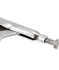 Close-up of screw adjustment on 3 Piece Heavy Duty C Clamp Locking Pliers Set With Swivel Pads, Welding Clamps for woodworking and metalworking