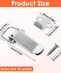 Spring Loaded Toggle Latch Set 4 stainless steel latches with 18 high quality screws two point two inch size dimensions shown