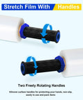 Heavy Duty Stretch Wrap For Pallets And Moving, Clear Industrial Strength Plastic Wrap Roll 15 Inch By 1000 Feet, Handles