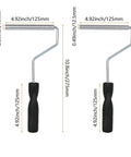 Fiberglass Roller Tool Set Of 5 for Resin Laminating and Repair, 125x15mm and 125x12.5mm rollers shown with black handles
