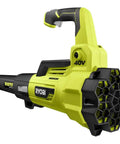 Brushless Cordless Leaf Blower Packs Serious Gas Powered Punch At 125 Mph And 550 Cfm For Smooth Yard Cleanup With Ultra Quiet Whisper Design, yellow and black handheld design.