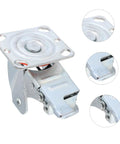 Heavy Duty 4 Inch Swivel Caster Wheel Bracket With Brake And Lock For Heavy Load Furniture And Shop Equipment Built Tough Steel Cart Frame Roller close-up view showing metal bracket and wheel detail.