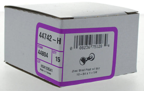 Top Notch Zinc Plated Steel Binding Posts And Screws Pack Of 15 Chicago Screws in a box showing item and quantity details.