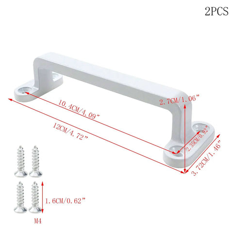 Heavy Duty Zinc Alloy Sliding Barn Door Handle For Glass Doors And Garage Gates White Finish 2 Pack 4.72 By 1.46 By 1.06 Inches