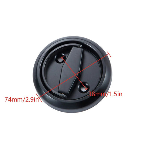 Slick Round Recessed Door Handle Hidden Pull In Brushed Stainless Steel With Screws Included, 74mm diameter, black finish