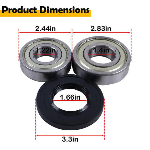 Product dimensions of Heavy Duty Washer Tub Seal And Bearing Kit Compatible With Samsung Machines Replaces Dc62-00156A Dc97-16151B Dc97-14604D.
