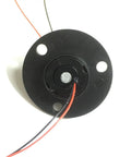 Hollow Slip Ring Rotary Electrical Connector For Two Four Six Twelve Channel Systems With Five Millimeter Inner Hole And Twenty Two Millimeter Outer Diameter Two Amp Gold Contact Points Low Torque Data Bus Ready Must Have For Civil And Commercial Use black hollow slip ring with wires