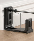 Sliding Barn Door Floor Guide 2 Pack Bottom Adjustable Roller Guides Wall Mounted Black For Smooth Quiet Sliding