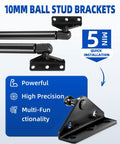 10mm Ball Stud Mounting Bracket 4 Pack for RV Door Lifts and Gas Struts black L-shaped with installation icons