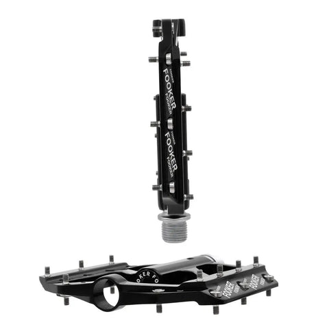Non Slip Aluminum MTB Bike Pedals With 3 Bearing 9 By 16 Inch Spindle, CNC alloy body, side and top view