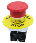 2NC 22mm Red Emergency Stop Push Button Switch Latching E Stop Red Mushroom Style With 40mm Button Diameter, 22mm Panel Mount