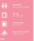 Kids Travel Air Mattress With Raised Sides And Hand Pump Portable Blow Up Bed For Sleepovers Naps And Travel Plush Surface Double Support Star Print Perfect For Ages 3 To 6 specifications