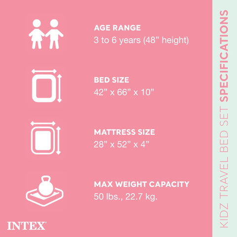 Kids Travel Air Mattress With Raised Sides And Hand Pump Portable Blow Up Bed For Sleepovers Naps And Travel Plush Surface Double Support Star Print Perfect For Ages 3 To 6 specifications