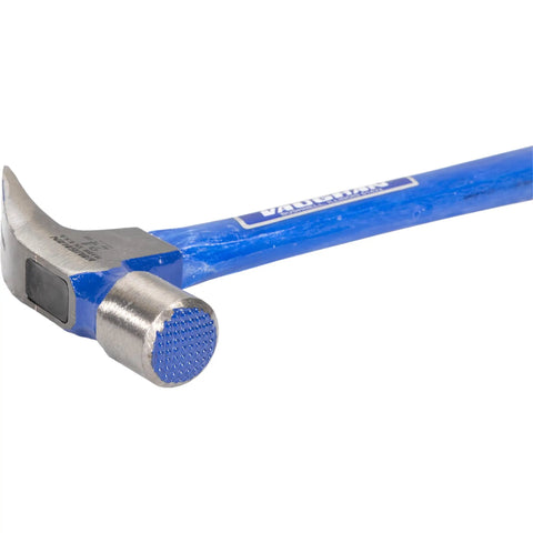 Rip Claw Nail Hammer With Fiberglass Handle 24 Oz Built For Framing And Trim Work Installing And Removing Nails Plus Light Demolition Tasks Tough As Nails Rust Resistant Powder Coated Finish Made In The USA FS505M VN12338, side view showing head and handle detail