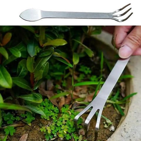 Using 4 Pack Bonsai Rake Set Stainless Steel Root Rake Mini Kumade For Bonsai And Indoor Plants Soil Loosening Transplant.