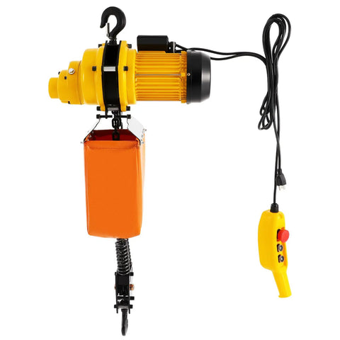 Heavy Duty Electric Chain Hoist 1 Ton Load Capacity 2200 Lbs With 1300W Copper Motor, 10 Ft Double Lift Chains showing hoist and control.
