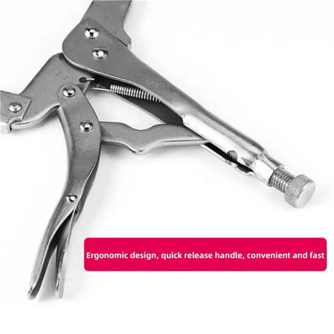 Mini Locking Pliers Set For Woodworking And Welding, C Clamp Pincer With Swivel Jaw, Tenon Locator Pad, Alloy Steel Hand Tool With Serious Grip For Clamping, Twisting And Fine Detail Work