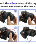 Pinching 40.5mm Snap On Lens Cap With Keeper For E Mount 16 50mm F3.5 5.6 Lens Not For 16 70mm Lenses Includes Leash Two Pack