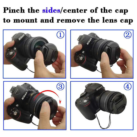Pinching 40.5mm Snap On Lens Cap With Keeper For E Mount 16 50mm F3.5 5.6 Lens Not For 16 70mm Lenses Includes Leash Two Pack