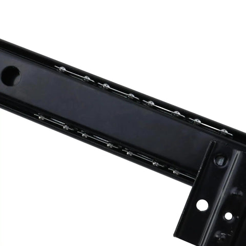 1 Pair Soft Close Drawer Slides For Under Desk Keyboard Tray Rails Built To Last 14 Inch Side Mount Heavy Duty Cabinet Glides Ball Bearing Full Extension Kitchen Cabinet Rails 100 Lb Capacity black steel close-up