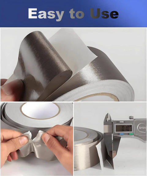 Faraday fabric tape, 1 inch by 50 feet, silver conductive cloth tape for EMI shielding and ESD grounding