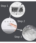 Instruction steps for Total Party Saver Countertop Ice Maker with Self Cleaning Routine and Huge 15Kg Daily Output.
