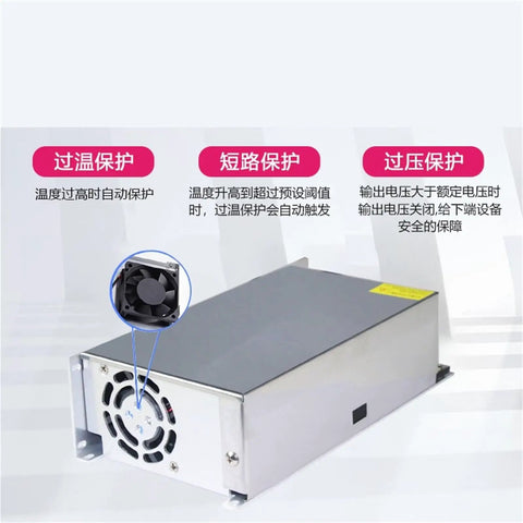 1000W High Power Industrial Control Distribution Box With Power Switch Heavy Duty Electrical Cabinet For Industrial Use One Piece Unit Durable Panel With Low Voltage Transformers Included Safe Reliable Power Distribution, metal enclosure with cooling fan