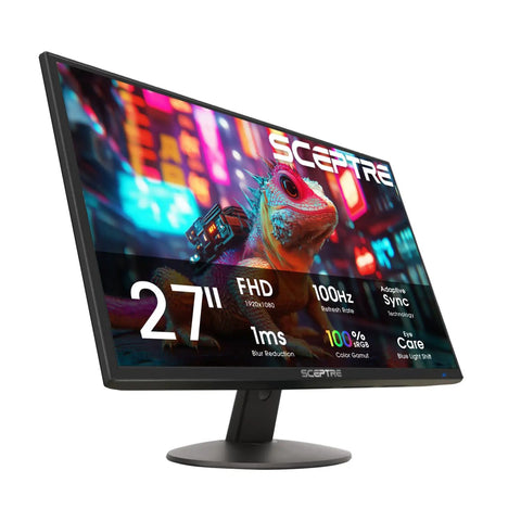 27 Inch Monster Monitor With 100 Hz Refresh Dual HDMI And VGA 1ms Response Time 99 Percent sRGB Built In Speakers Eye Care Matte Black Finish E275W 19203R Series