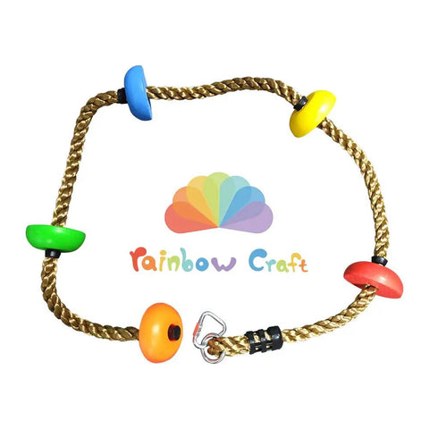 Colorful Climbing Rope Six Point Five Feet With Five Knotted Foot Holds For Kids Ninja Warrior Setup Slackline Obstacle Course