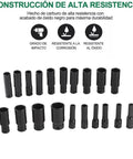 Top Tier Rustproof Electric Hex Key Socket Kit With Drill Adapter For Heavy Duty Jobs Made From Chrome Vanadium Steel Includes Wide Size Range To Power Through Any Tough Bolt Or Nut On Site Today. Juego de vasos hexagonales negros de acero conector para taladro, resistentes a corrosión